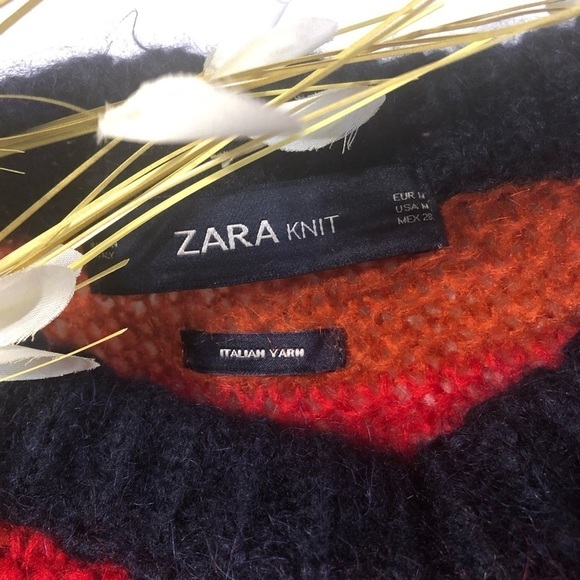 ZARA Oversized Multi-Coloured Mohair Sweater - Picture 5 of 8